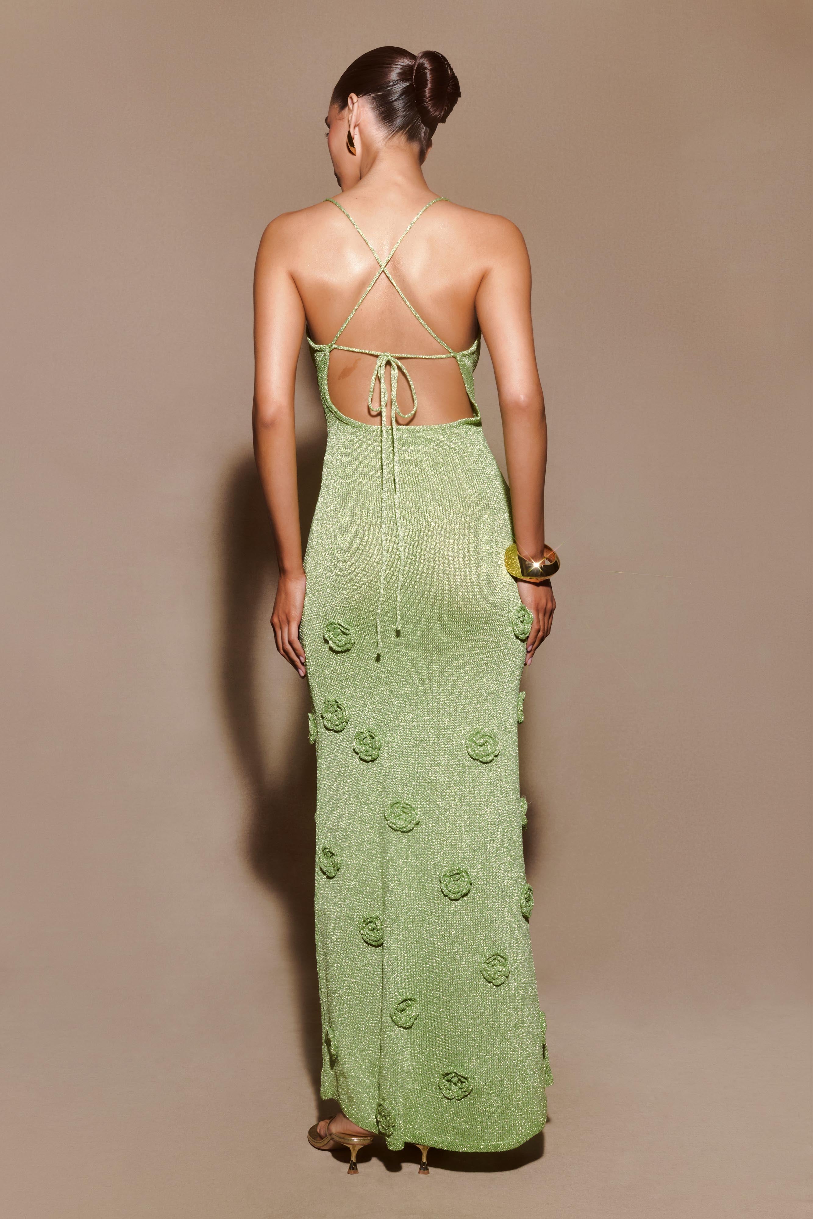 Suki Metallic Knit Maxi Dress - Pastel Green、mySite、solidvoid