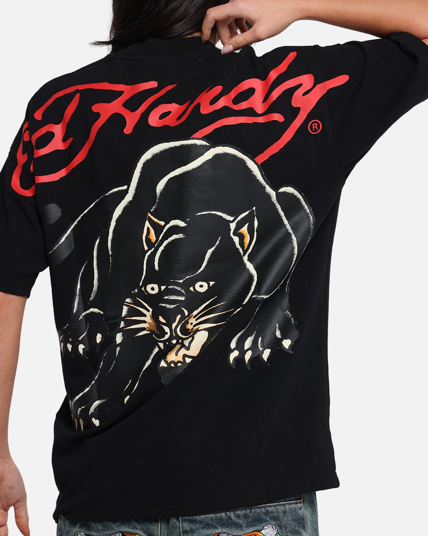 Ed Hardy Oversized Panther T-Shirt Black、mySite、zt4zffjzw