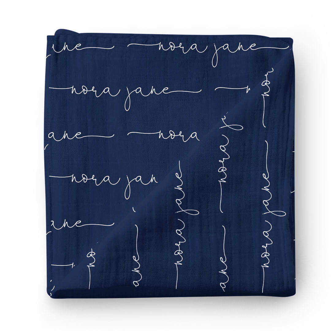  Personalized Midnight Baby Name Swaddle Blanket - Script、mySite、layawaytickets