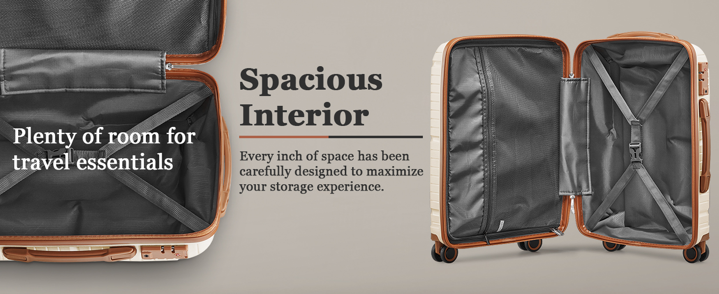 TR015 3 Piece Set Fully Lined Interior Beige Brown