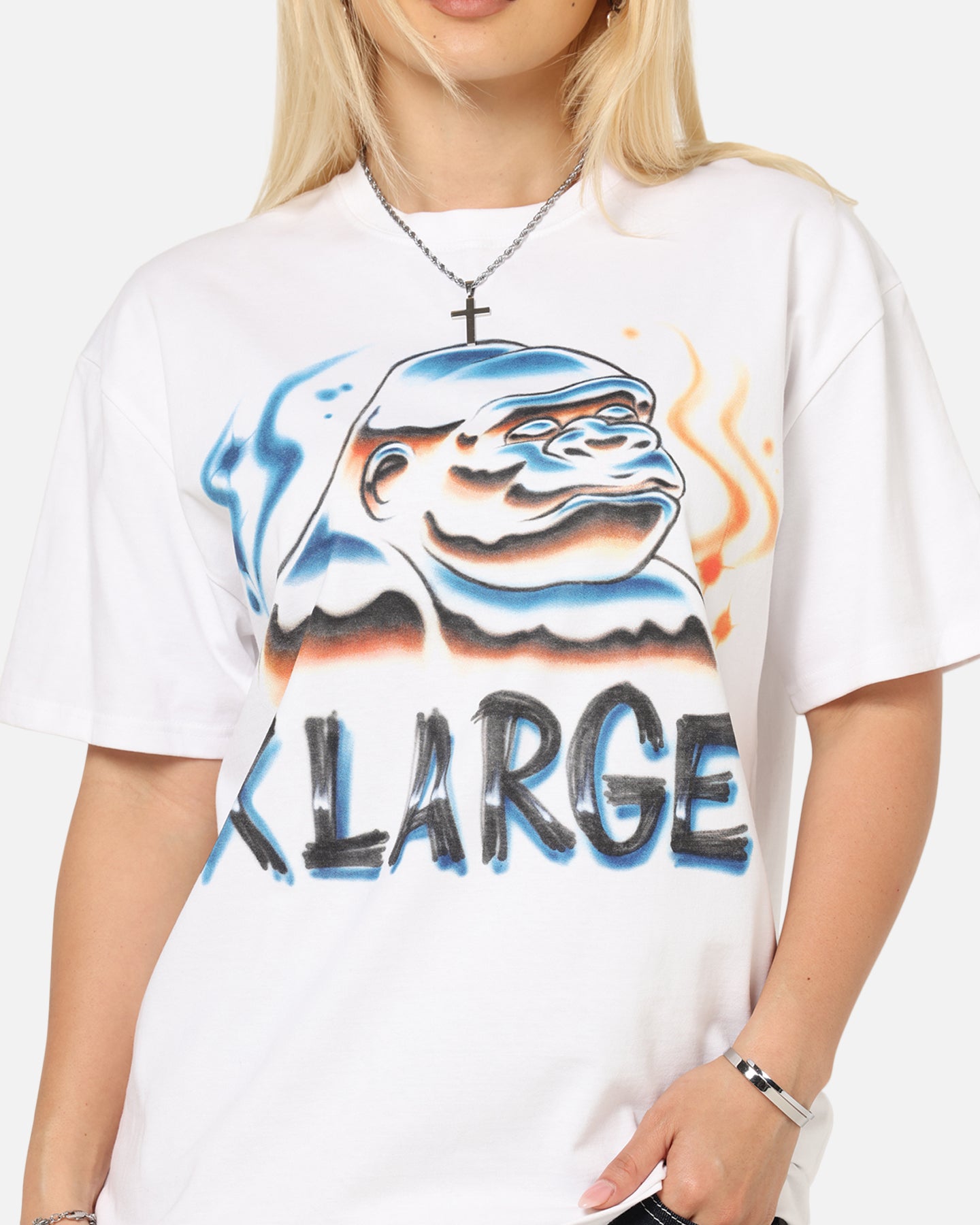 X-Large Airbrush T-Shirt White、mySite、zt4zffjzw