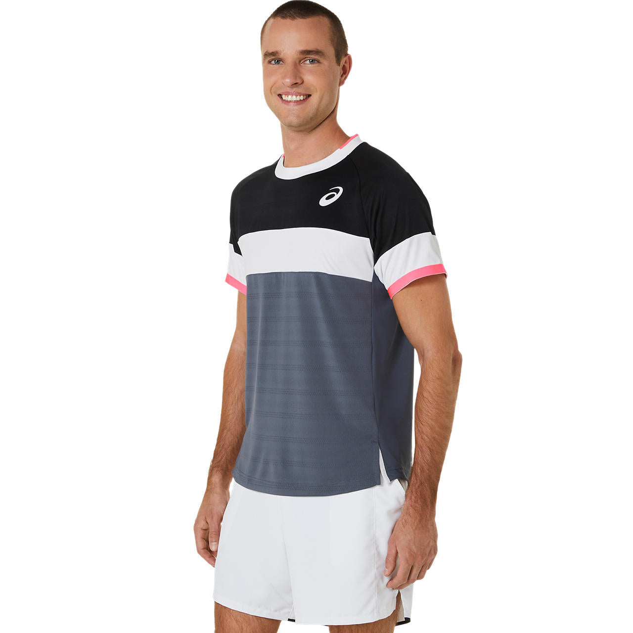 Asics Men's Match Short Sleeve Top (Black/Grey)