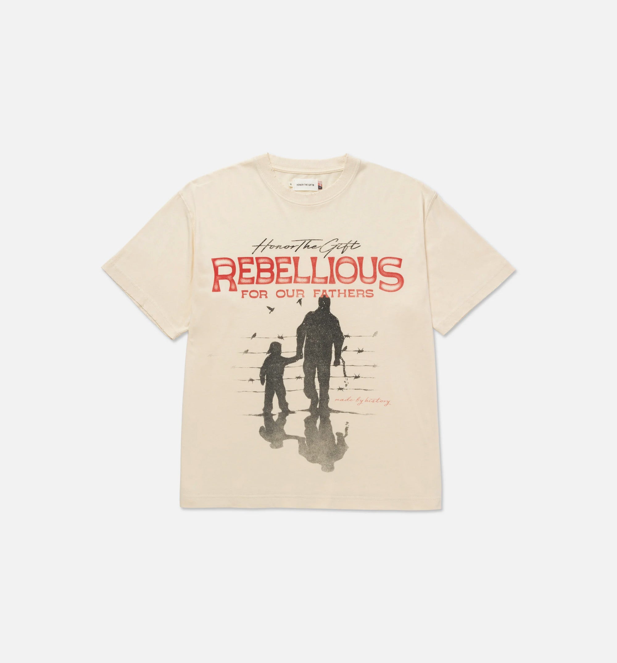 Rebellious For Our Fathers Mens Short Sleeve Shirt - Bone/Red、mySite、dreamappss