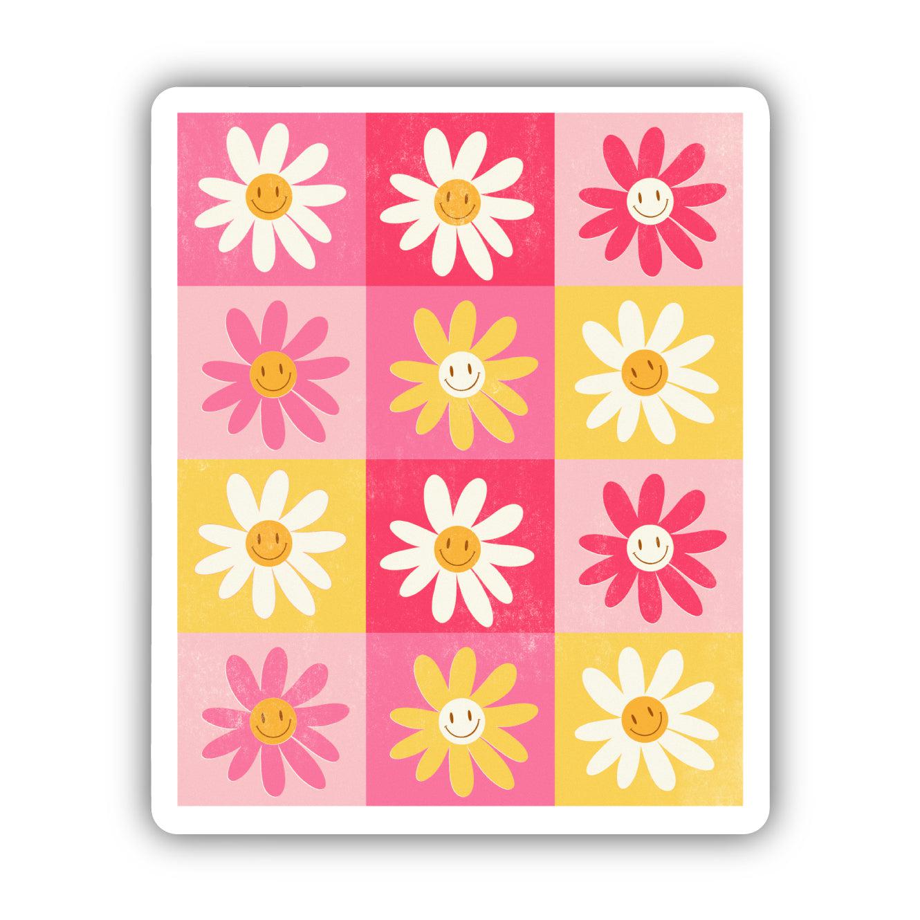  Happy Flowers Pattern Sticker、mySite、elrpsem3k