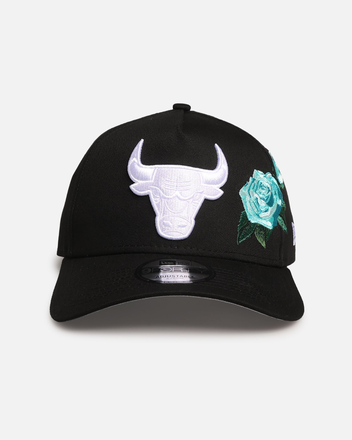 New Era Chicago Bulls 'Aqua Rose Embroidery' 9FORTY A-Frame Snapback Black/Aqua、mySite、zt4zffjzw