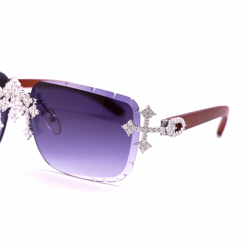 Moissanite Fleuree Cross Sunglasses 14K Gold、mySite、hinf8tx79