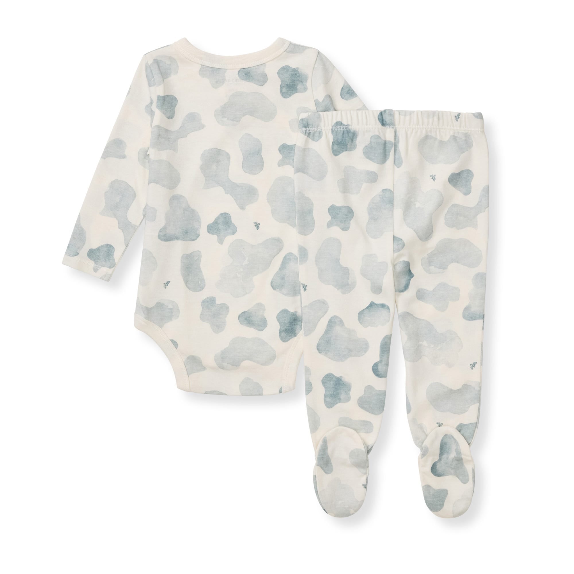 Mooo! Bodysuit & Pant Set - Muted Blue、mySite、g9winljtr