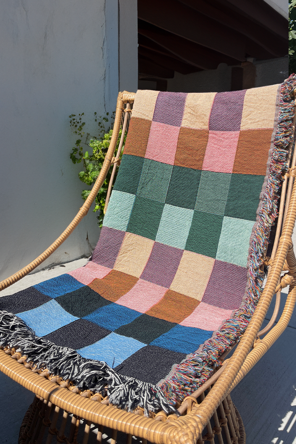 Vibrant Gingham Cotton Woven Throw Blanket、mySite、gigharbornorthrealestate