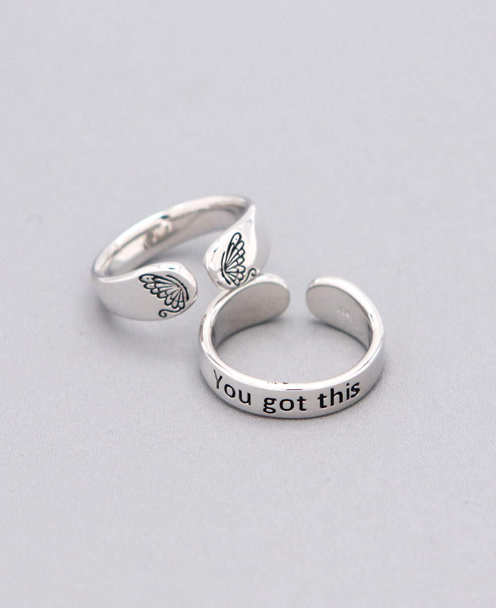 You Got This Sterling Silver Adjustable Inspirational Ring、mySite、topwebapps