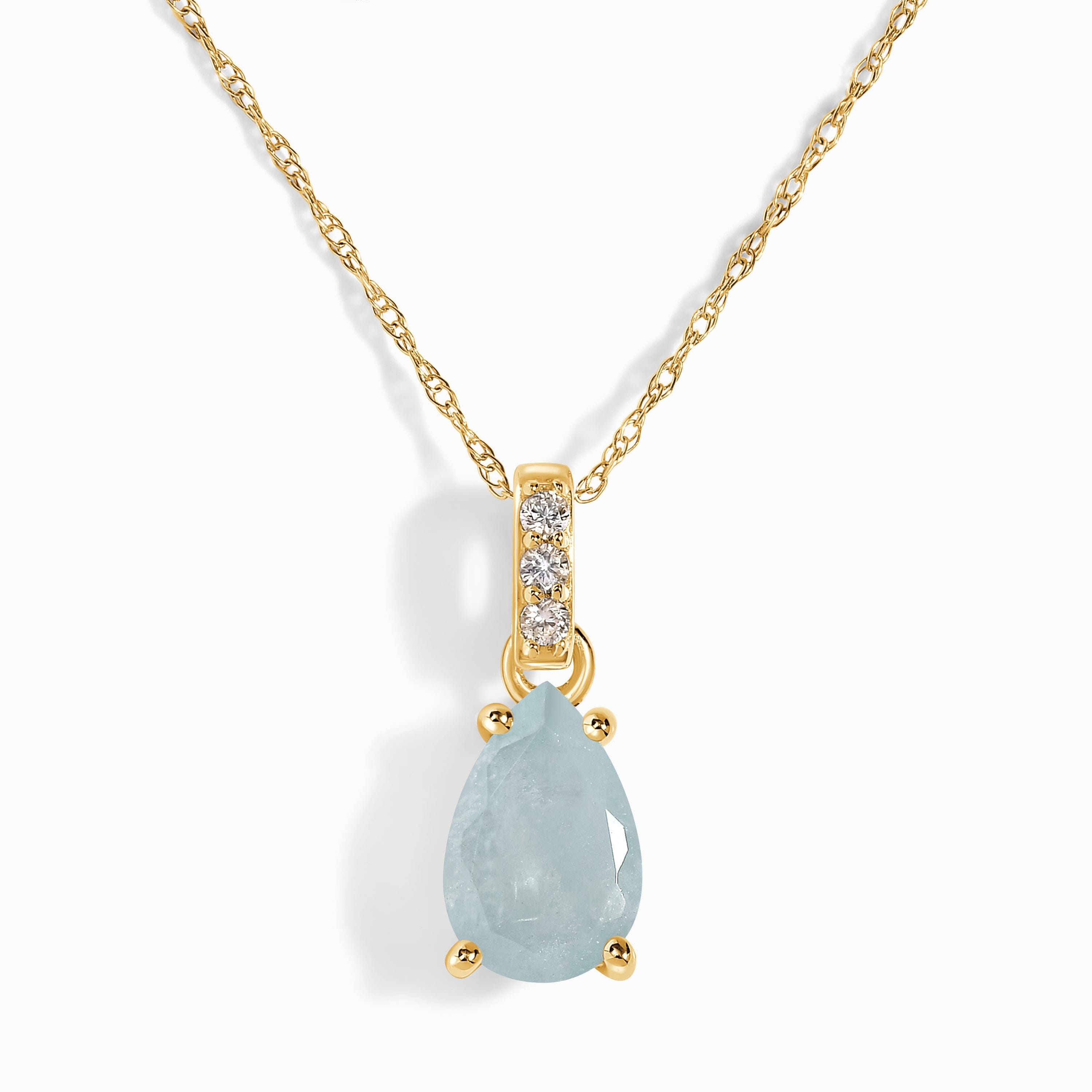 Aquamarine Diamond Necklace Sway - March Birthstone、mySite、hinf8tx79