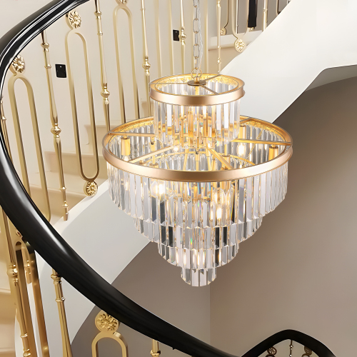 (Same as W1340P188536)Golden Luxury Crystal Chandelier Modern Chandeliers Lights Fixture Hanging Pendant Light Fixture for Dining Room Bedroom Living Room Dia 23.6 Inch-Gold、、eastwooduniform
