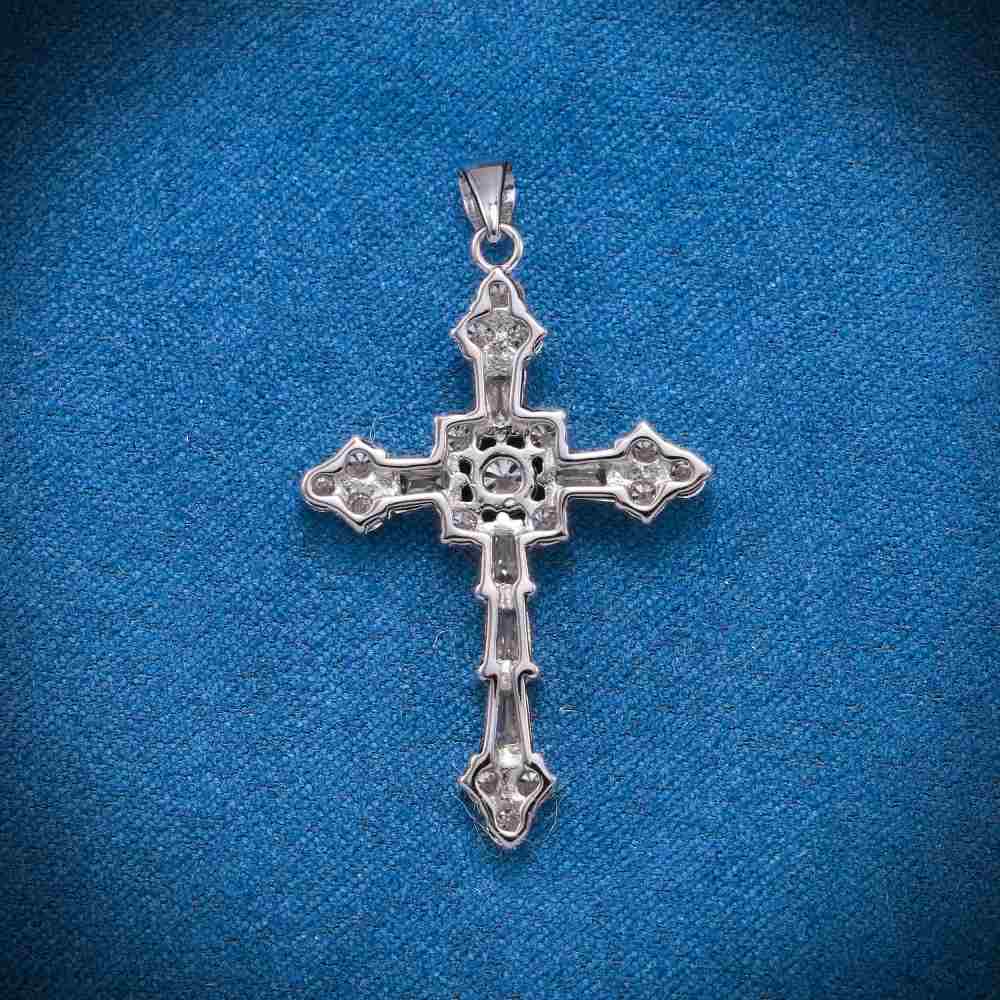 Moissanite Latin Cross Pendant 14K Gold、mySite、hinf8tx79