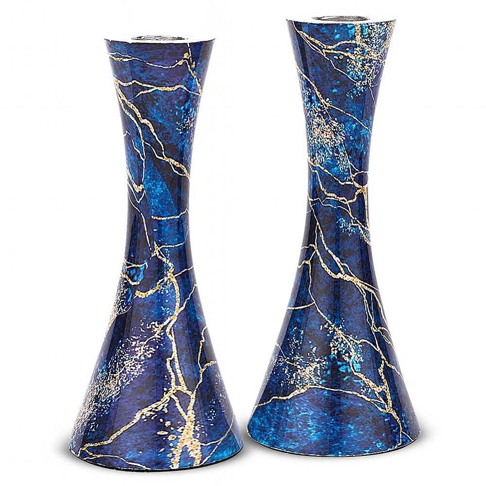Modern Marbleized Metal Candlesticks - Blue Burst、mySite、topwebapps