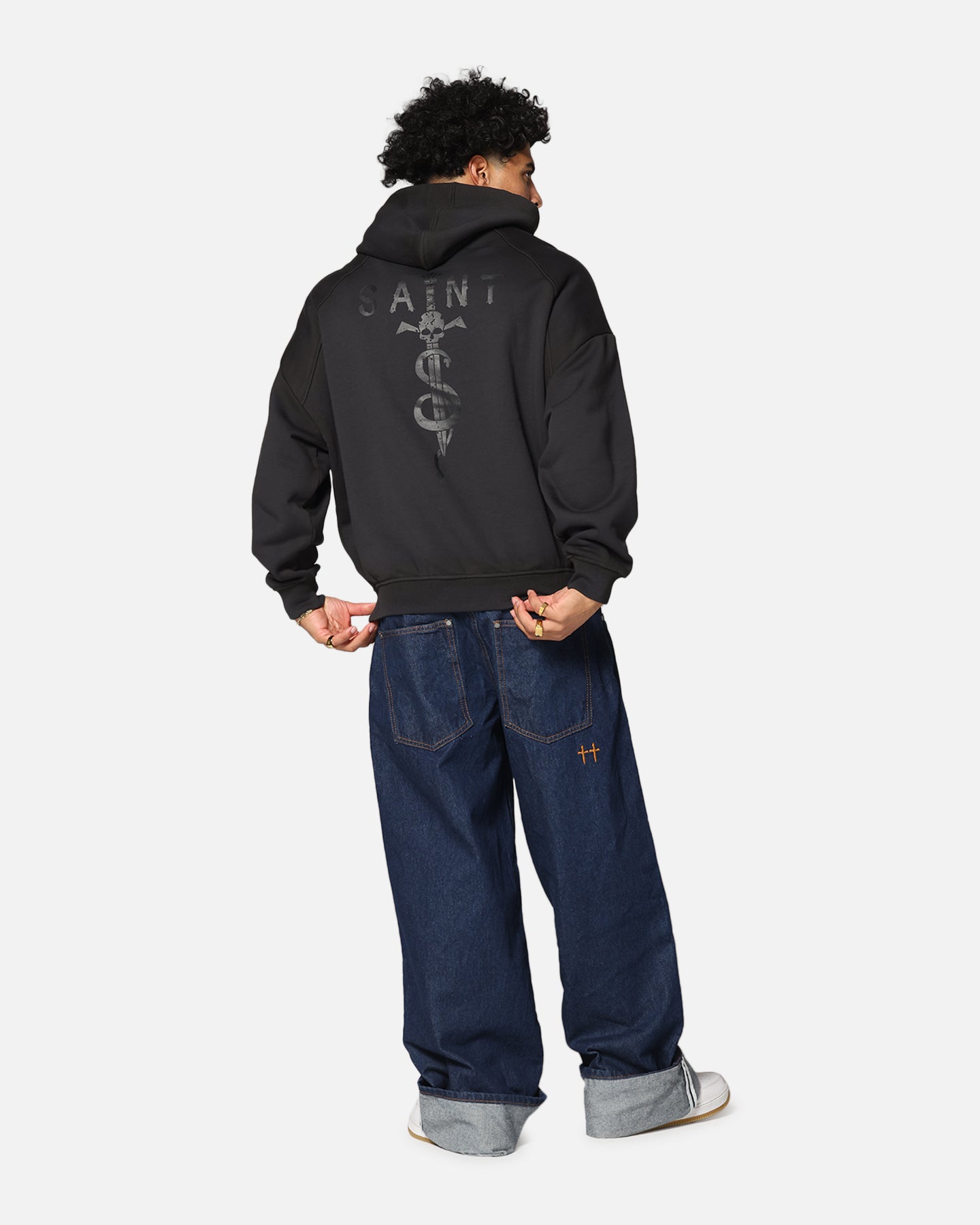 Saint Morta Daggers Premium Hoodie Contrast Black、mySite、zt4zffjzw