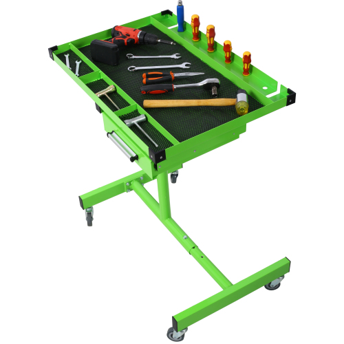 Adjustable Tear Down Work Table with Drawer for Garages, Repair Shops, and DIY, Portable, (4) 2.5" Swivel Casters, 220 Pound Capacity, Rubber Corners, Heavy Duty Steel,green、、eastwooduniform