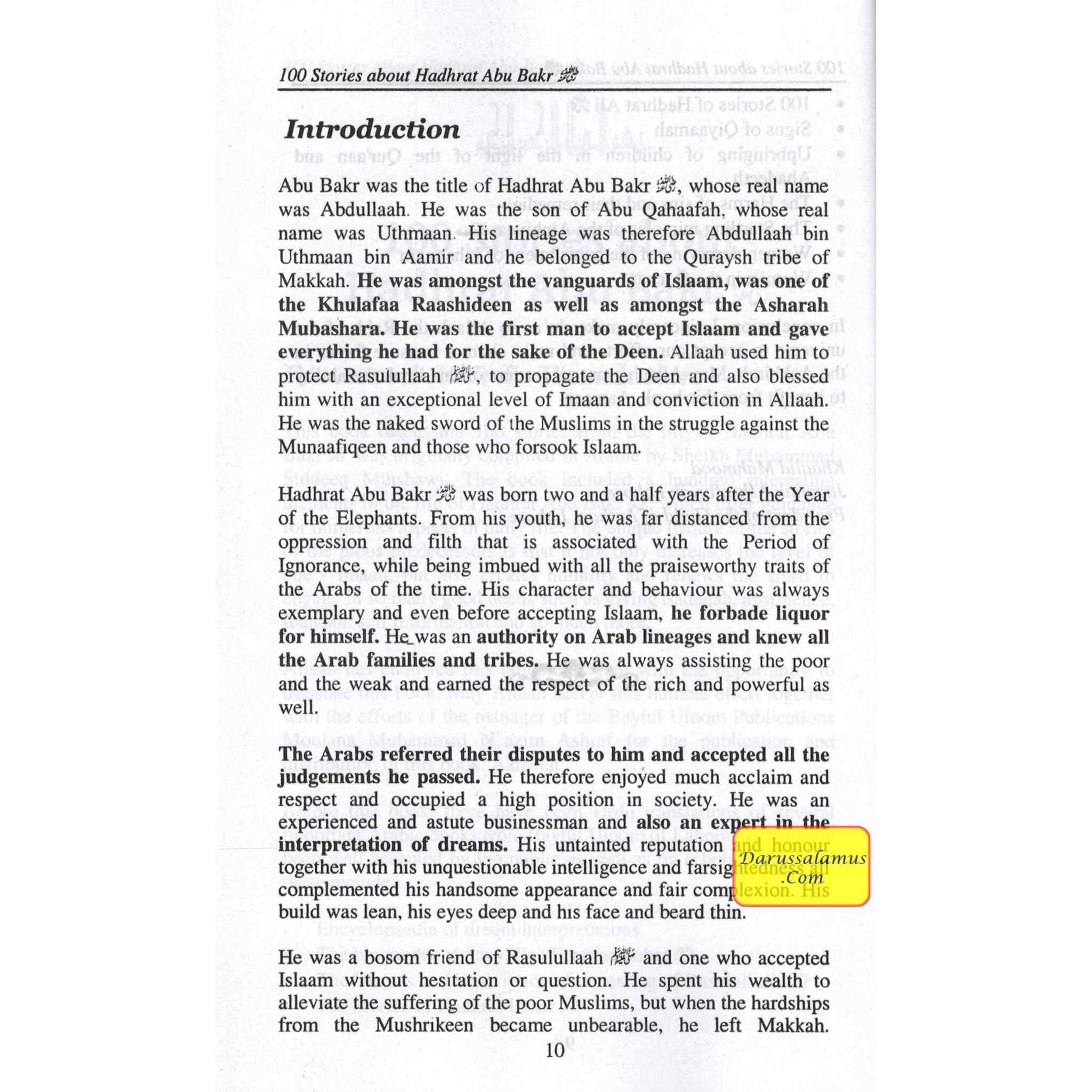 100 Stories About Hadhrat Abu Bak By Shaikh Muhammad Siddique Manshawi、mySite、topwebapps