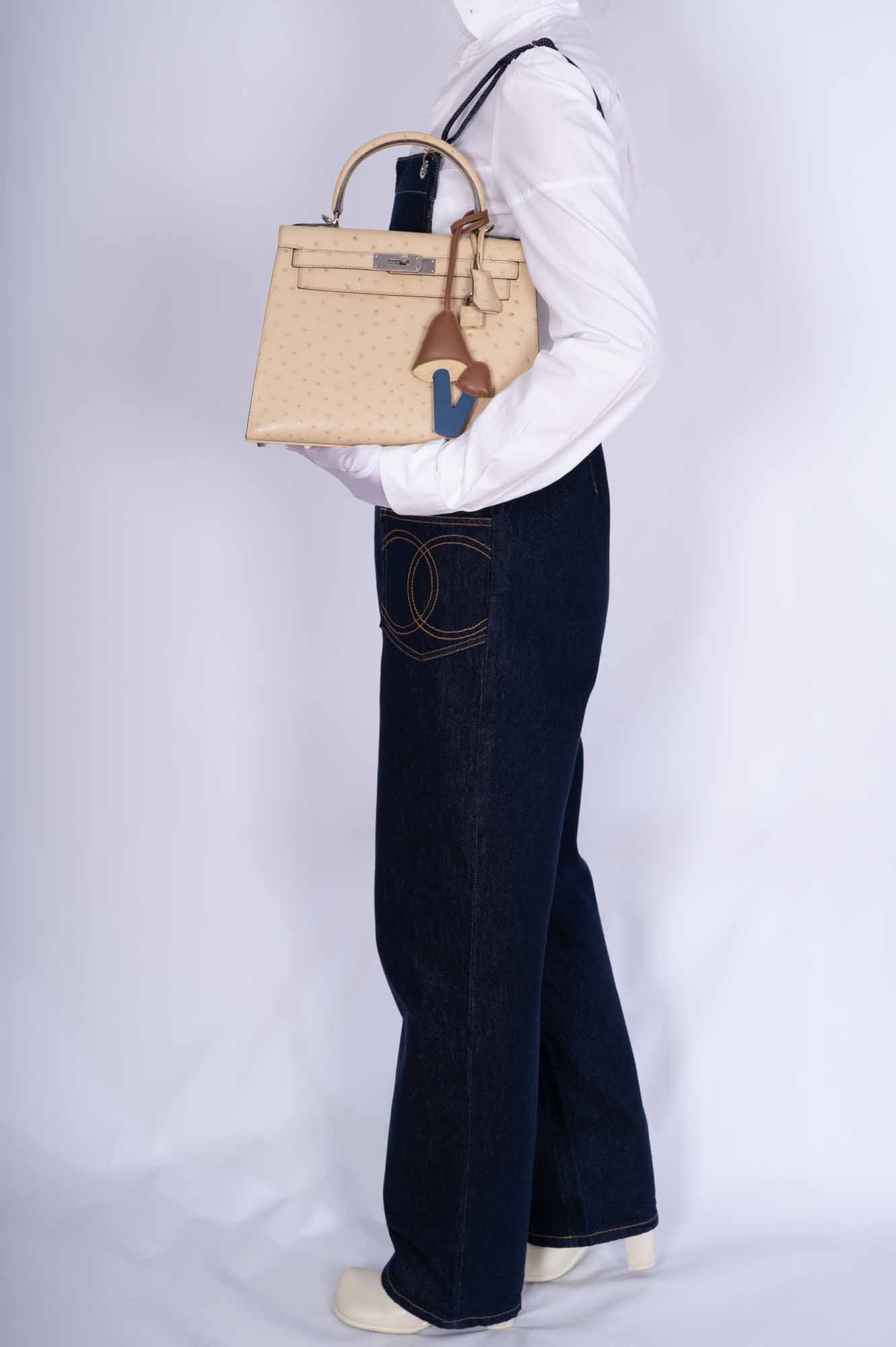 Hermès Kelly 28 Sellier Parchemin Ostrich Palladium Hardware、mySite、garminoutage.com