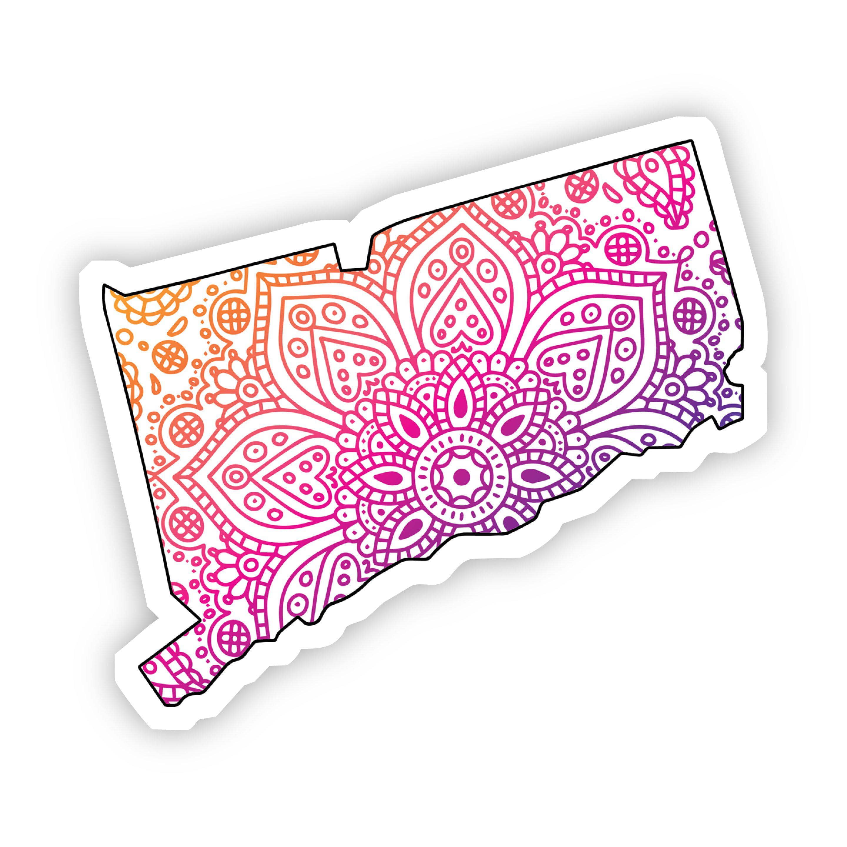  Connecticut Mandala Pattern Sticker、mySite、elrpsem3k