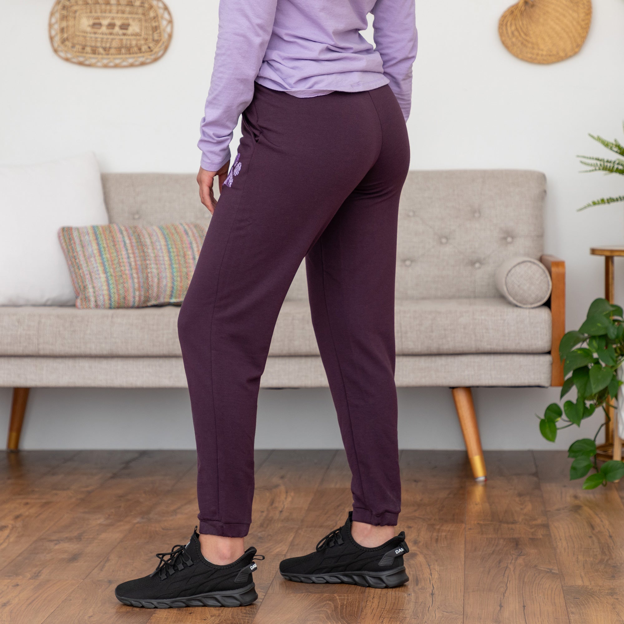 Paw Print Lightweight Tapered Sweatpants with Pockets & Elastic Waist、mySite、camillekostekn