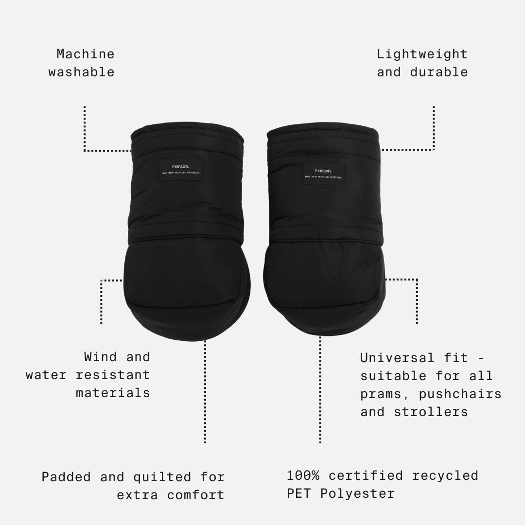  Finnson Astrid Eco Universal Stroller Mittens - Black、mySite、merchandisen
