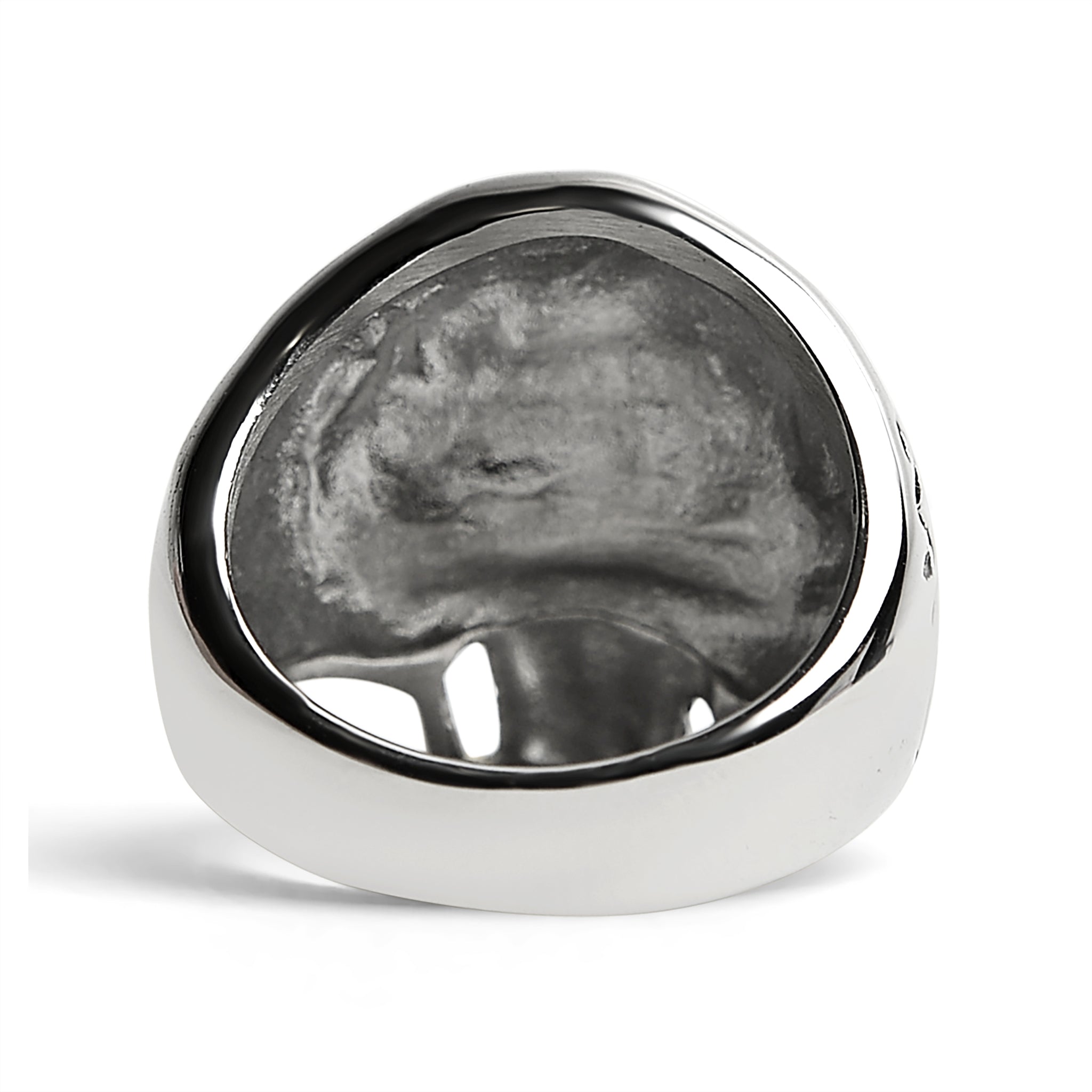 Stainless Steel 18K Gold PVD Coated Red CZ Eyed Filigree Skull Ring / SCR4003、mySite、dreamappss