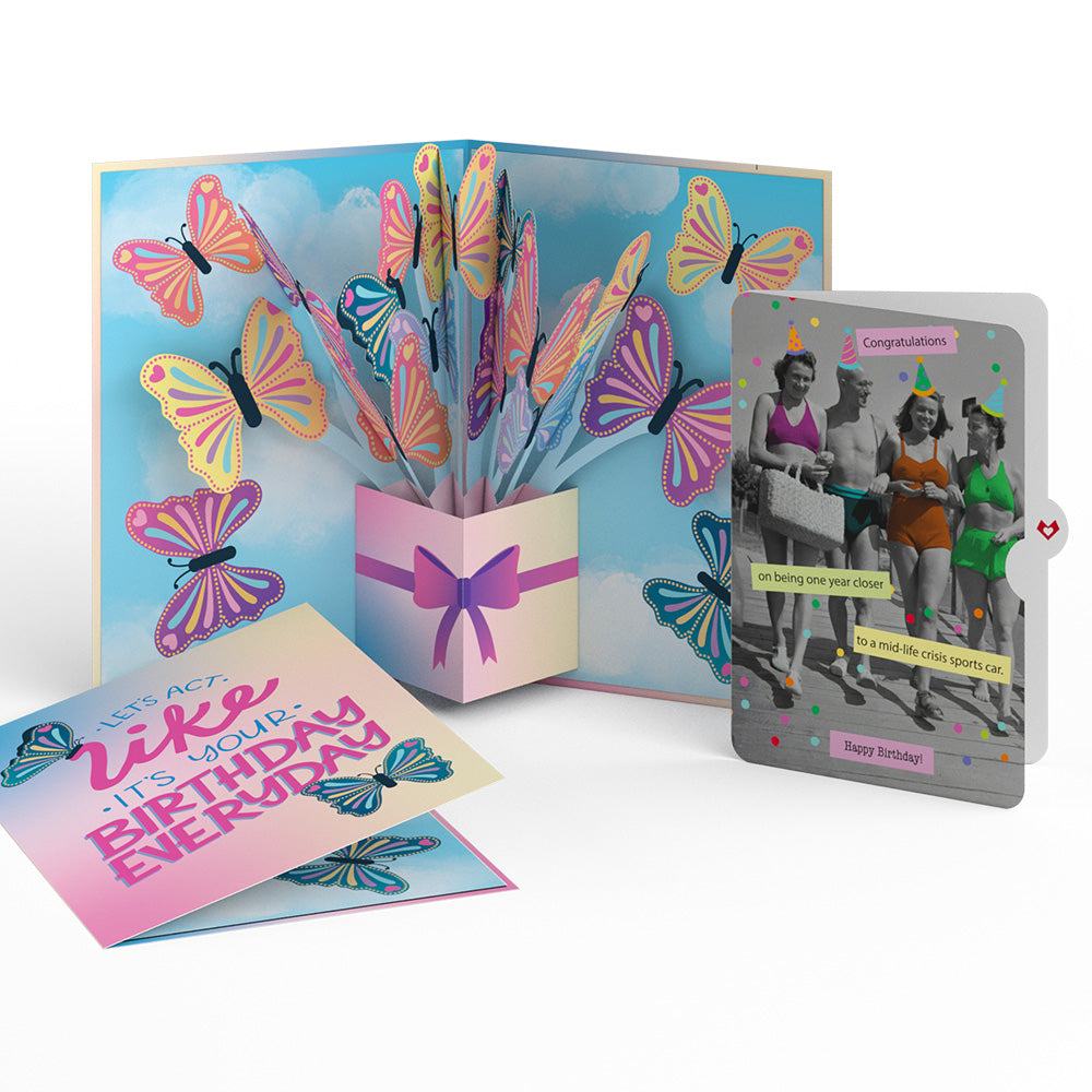 Act Like It's Your Birthday Butterflies Pop-Up Card and Sentiment Set、mySite、solidvoid