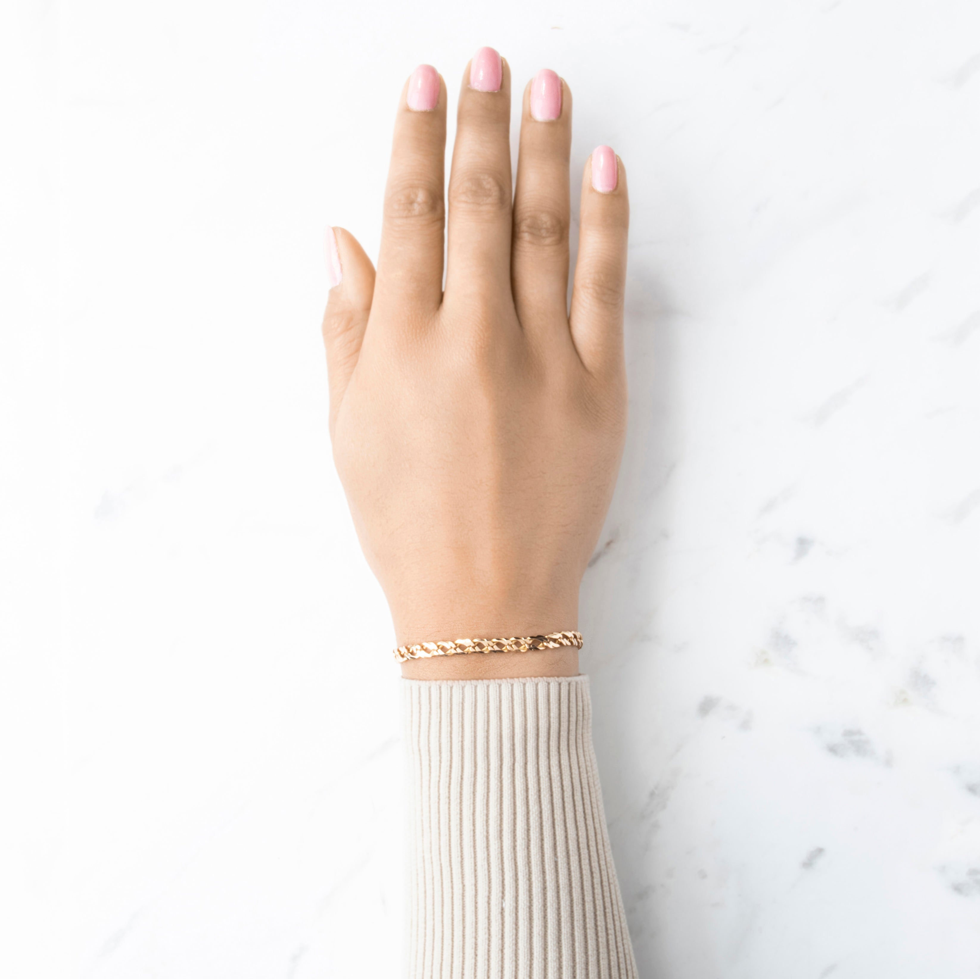 Vintage 14k Yellow Gold Lovely Flat Link Bracelet 7、mySite、hinf8tx79