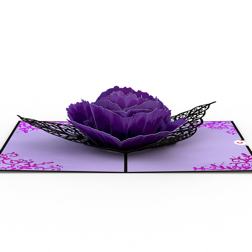 Ornate Purple Rose Bloom Pop-Up Card、mySite、solidvoid