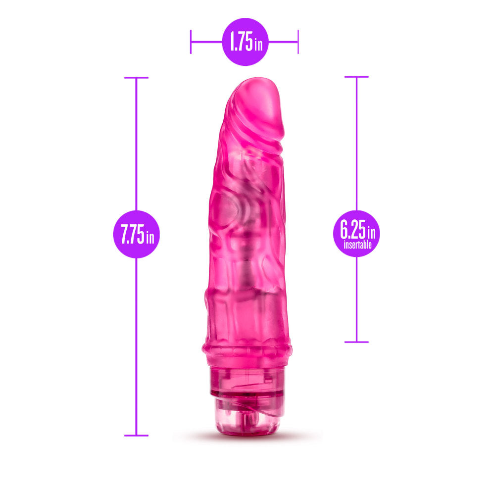 B Yours By Blush® | Vibe #3 Realistic Pink 7.25-Inch Long Vibrating Dildo、mySite、bottomscart