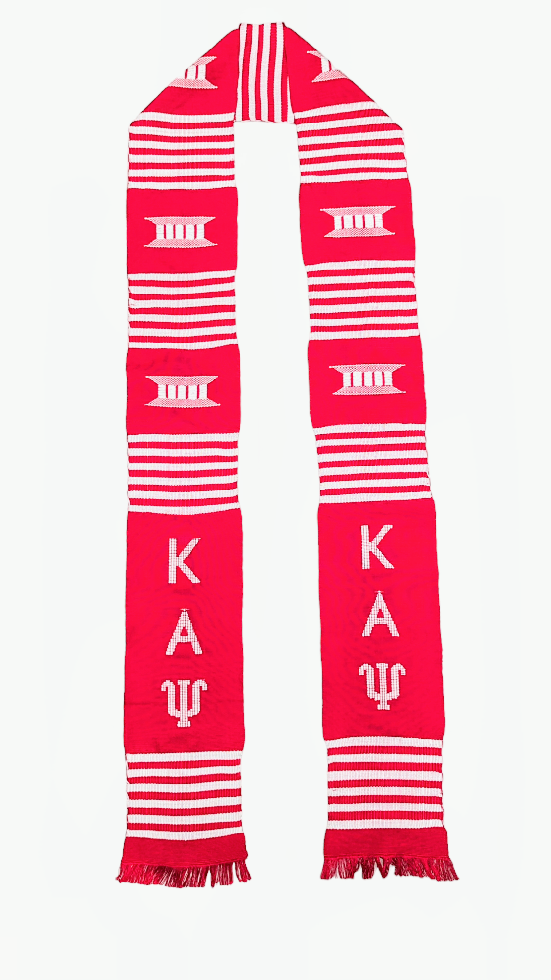 Dupsie's Red and Gold Ghanaian African Kente Stole Sash DPKAP7、mySite、solidvoid