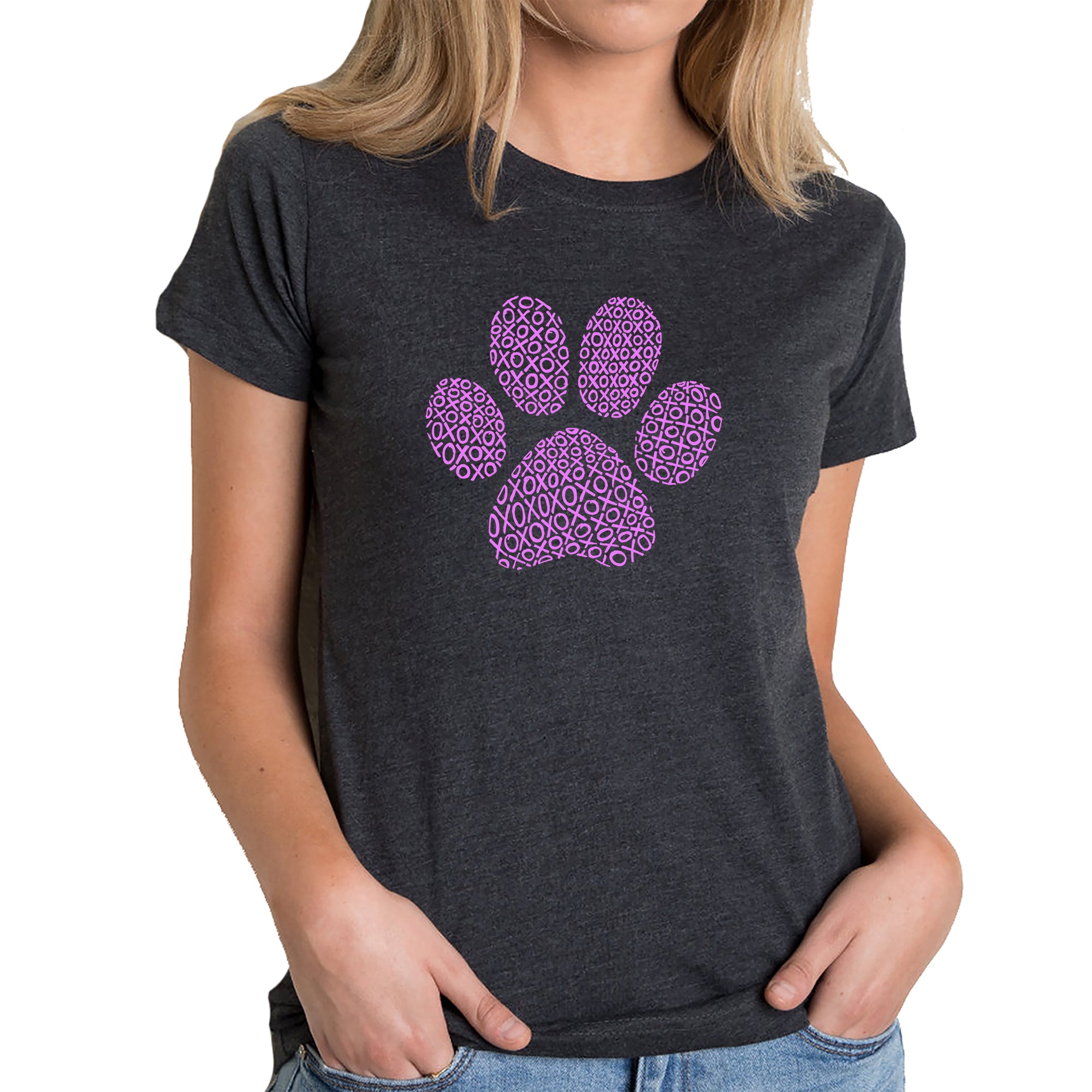 XOXO Dog Paw - Women's Premium Blend Word Art T-Shirt、mySite、camillekostekn