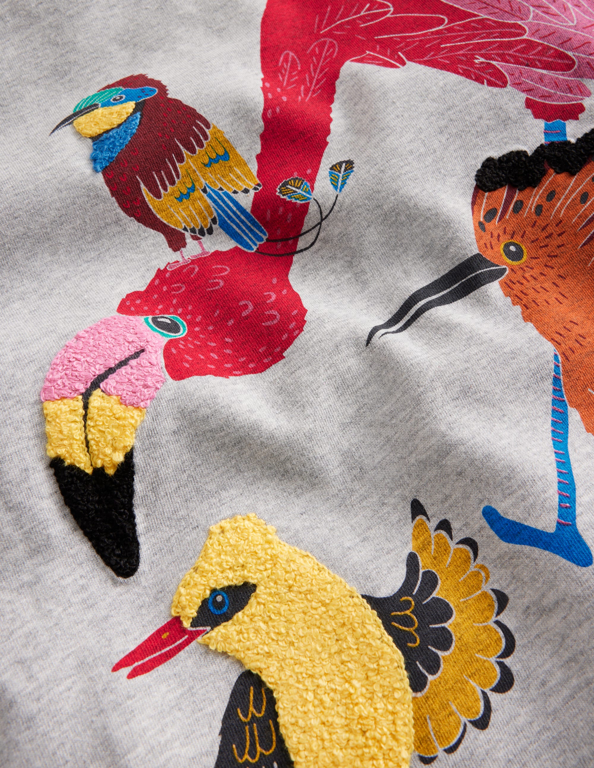  Joyful Animal T-shirt-Silver Marl Jungle Birds、mySite、ashleygrahame