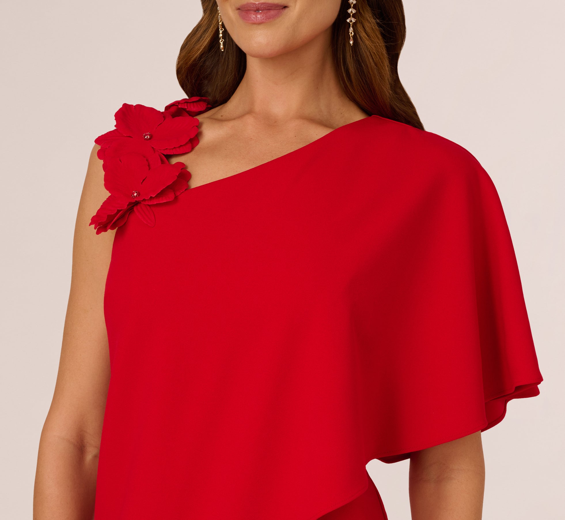 Asymmetrical 3D Floral Jumpsuit In Hot Pepper、mySite、solidvoid