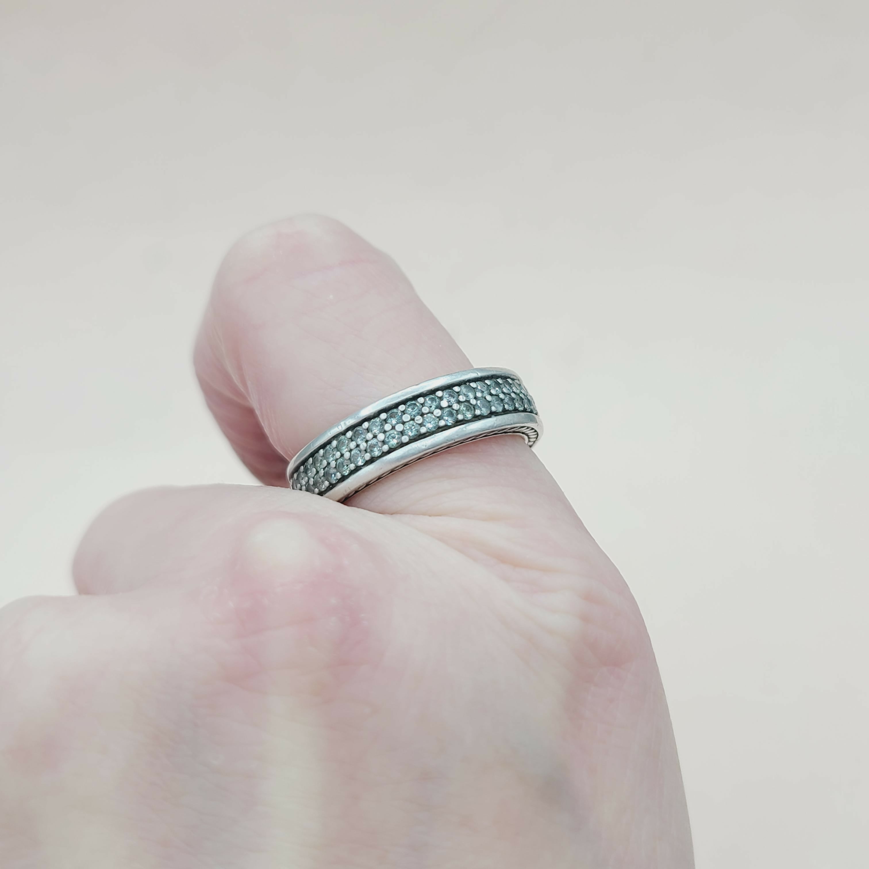 David Yurman Steamline Gray Sapphire Two Row Band Ring、mySite、hinf8tx79