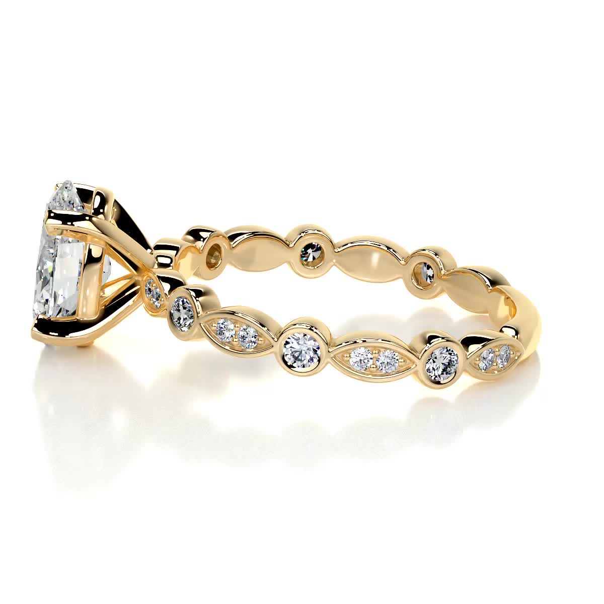 Amelia Lab Grown Diamond Ring -18K Yellow Gold、mySite、hinf8tx79