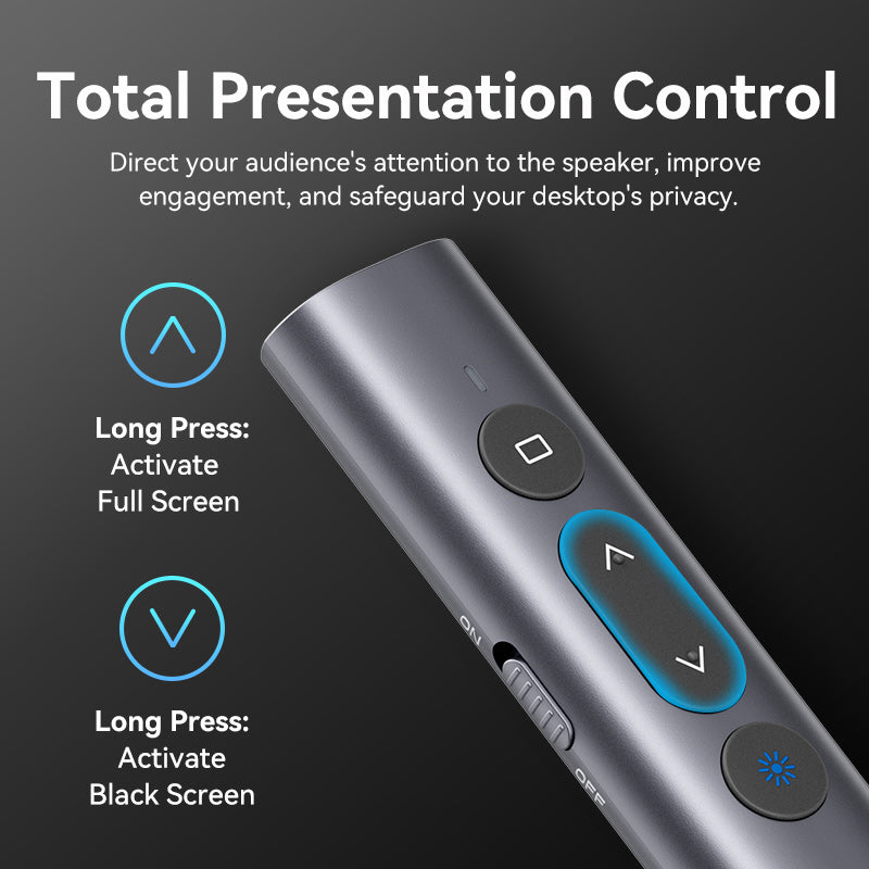 Vention Wireless PowerPoint Presentation Clicker with Red Laser Pointer �� Gray、mySite、fannypackpong