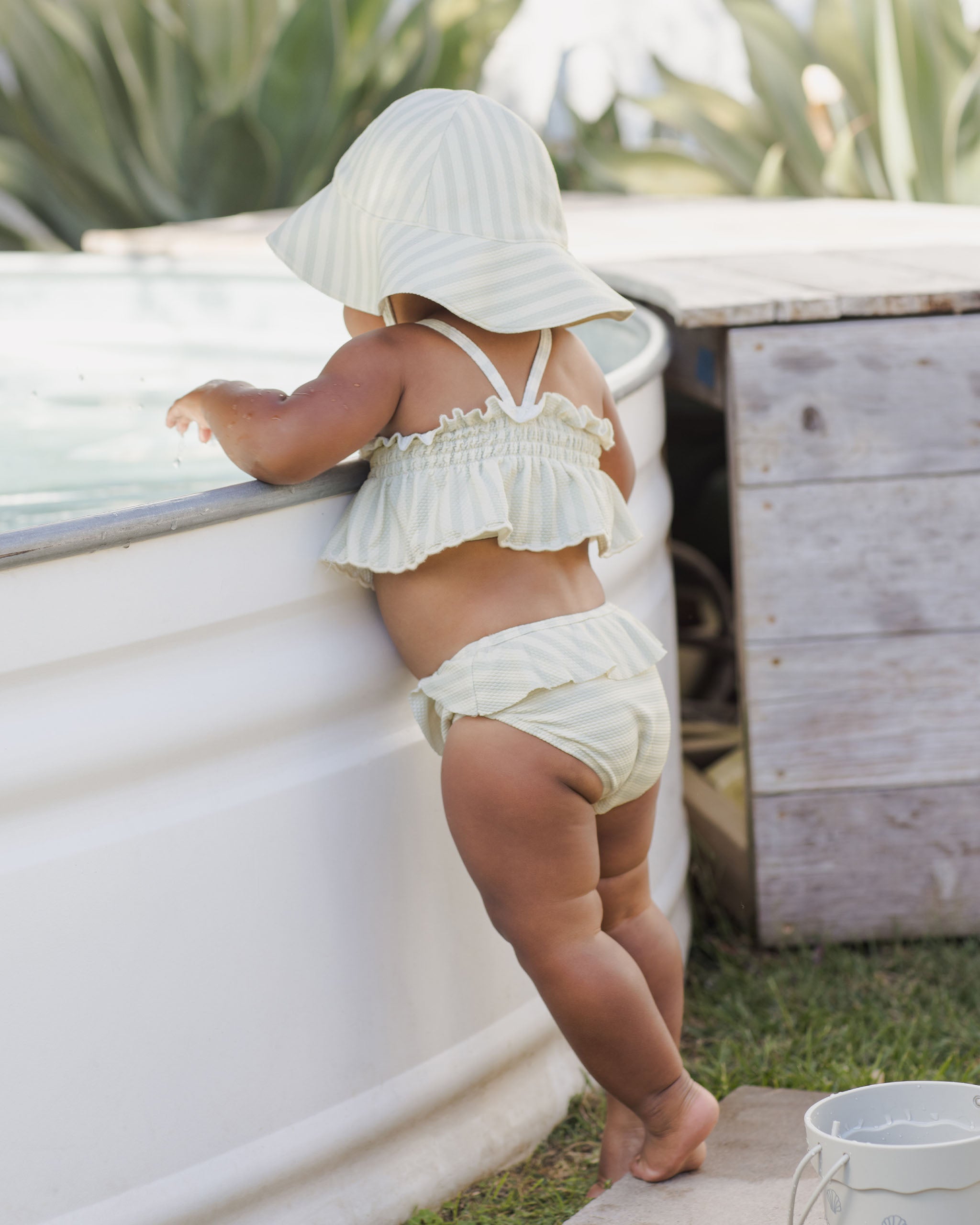  Smocked Ruffle Bikini || Mint Stripe、mySite、layawaytickets