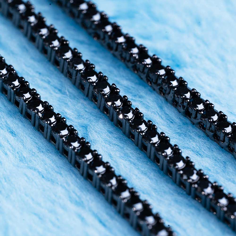 2MM Black Moissanite Tennis Chain 14K Black Gold、mySite、hinf8tx79