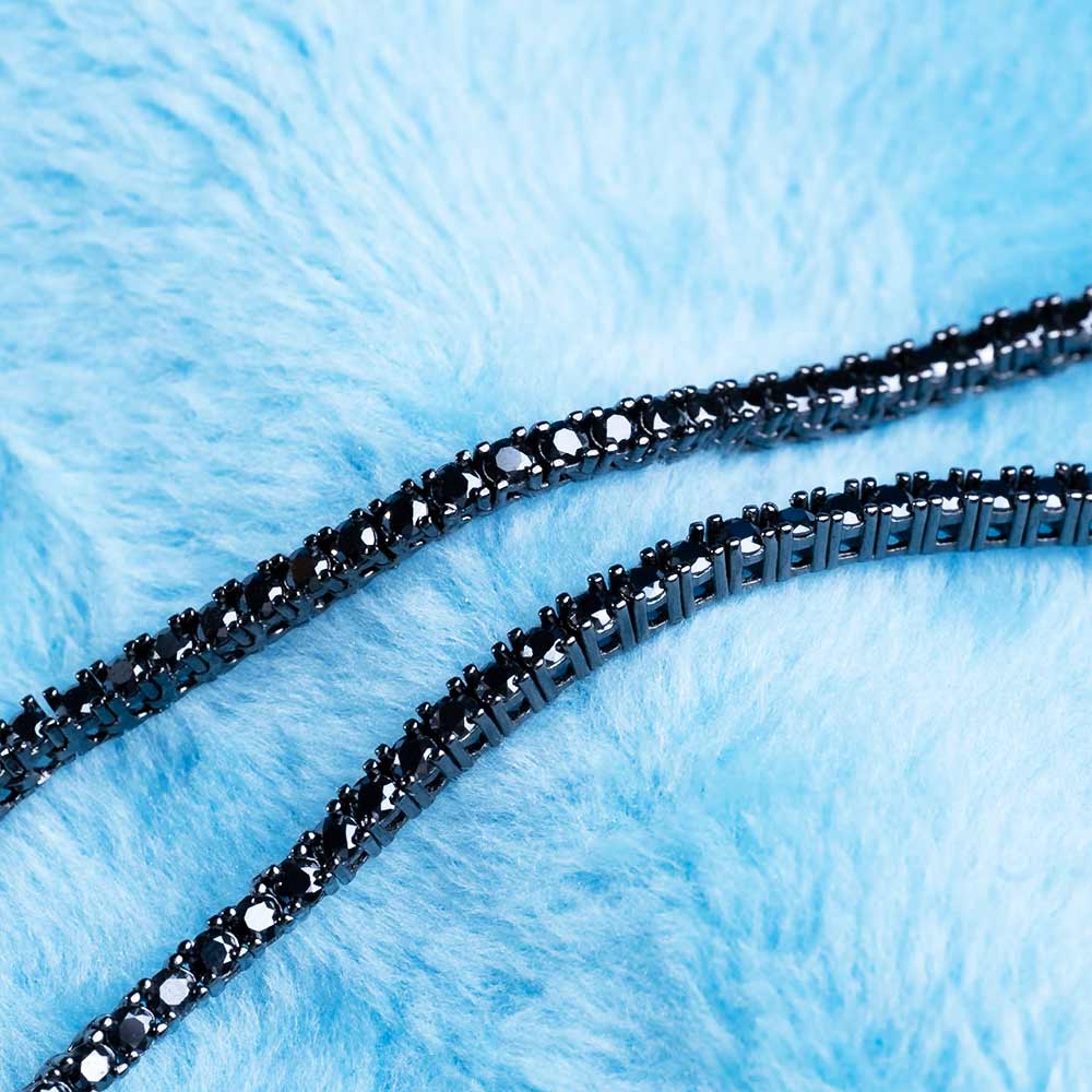 2MM Black Moissanite Tennis Chain 14K Black Gold、mySite、hinf8tx79