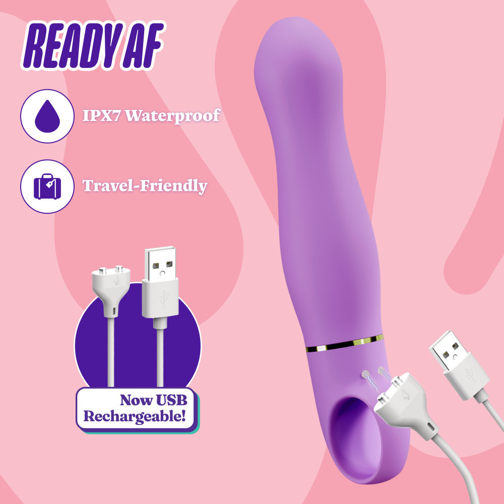 Aria by Blush® | Exciting AF 6 Inch Silicone Vibrator – Rechargeable Clitoral & G-Spot Stimulator –In Indigo、mySite、bottomscart