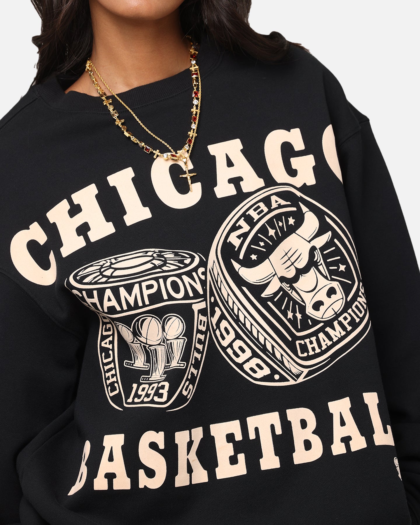 Mitchell & Ness Chicago Bulls Rings Crewneck Black、mySite、zt4zffjzw