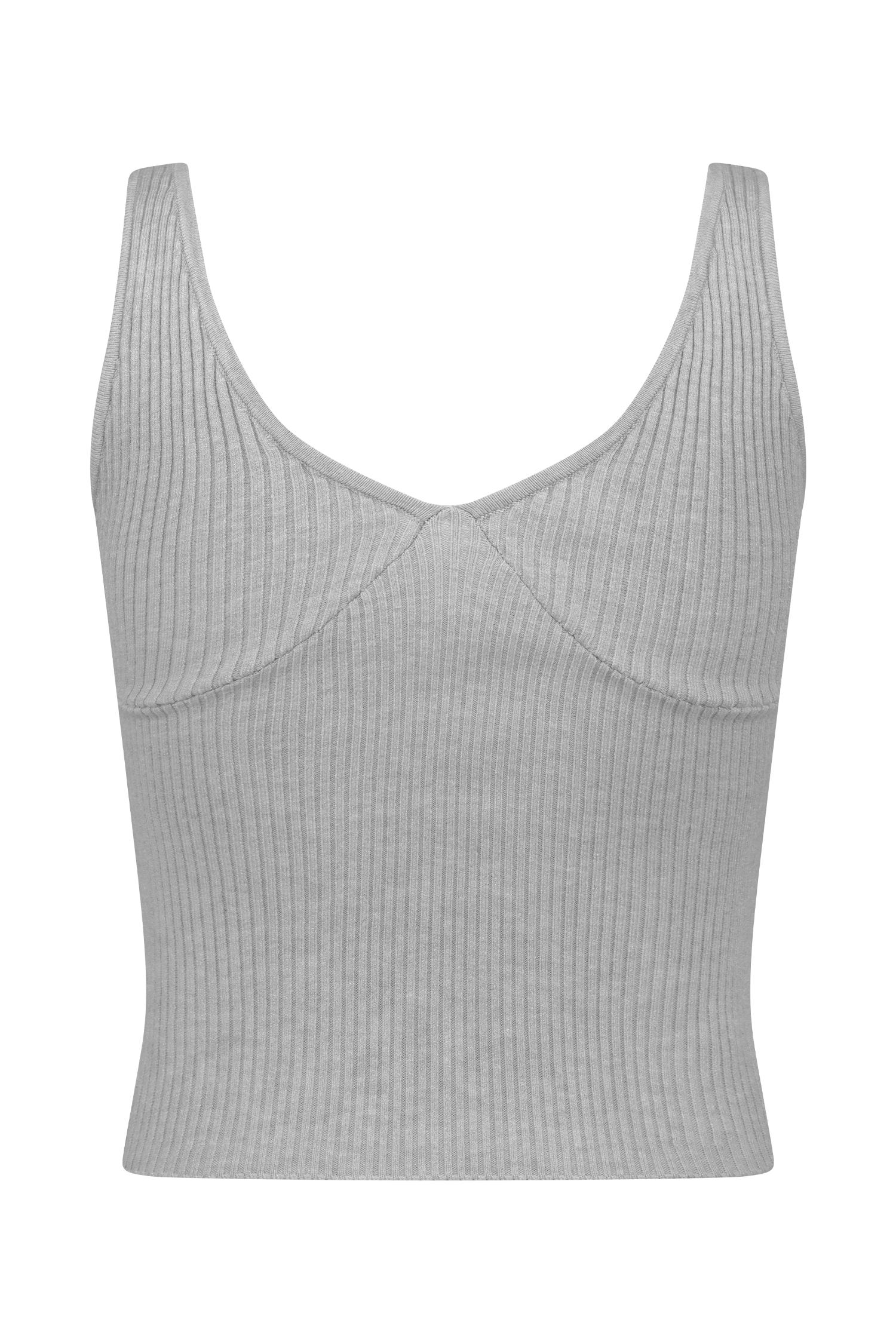 Natalya Ribbed Knit Cami Top - Heather Grey Marle、mySite、solidvoid