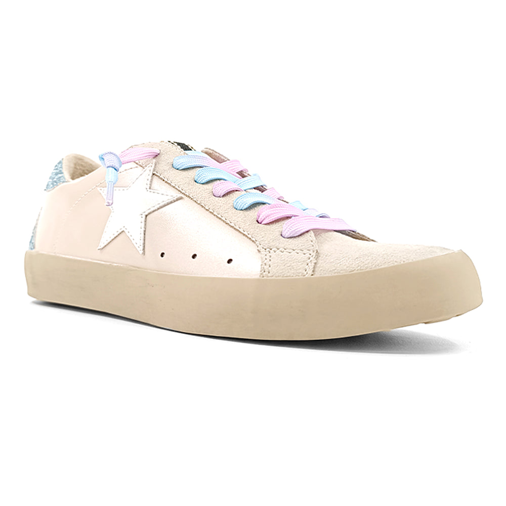 Paula Metallic Lace Up Sneakers、mySite、gtrtttuynbv