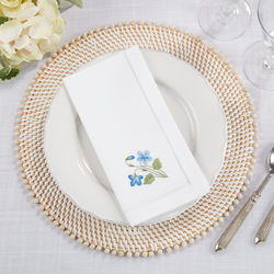  Embroidered Violet Hemstitch Napkin 6 Pack、mySite、elrpsem3k