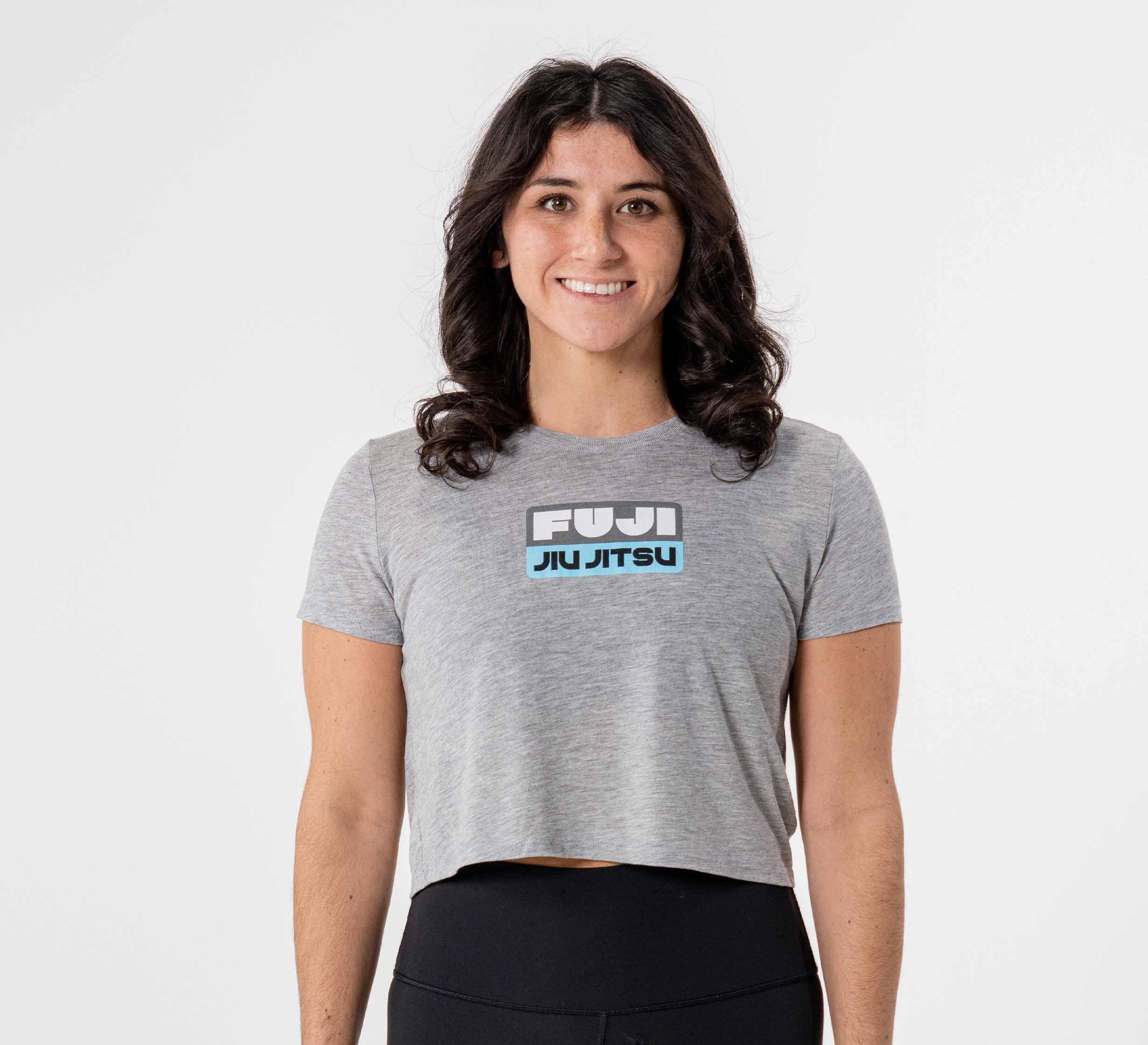 Womens Crop Retro Jiu Jitsu T-Shirt Grey、mySite、gigharbornorthrealestate