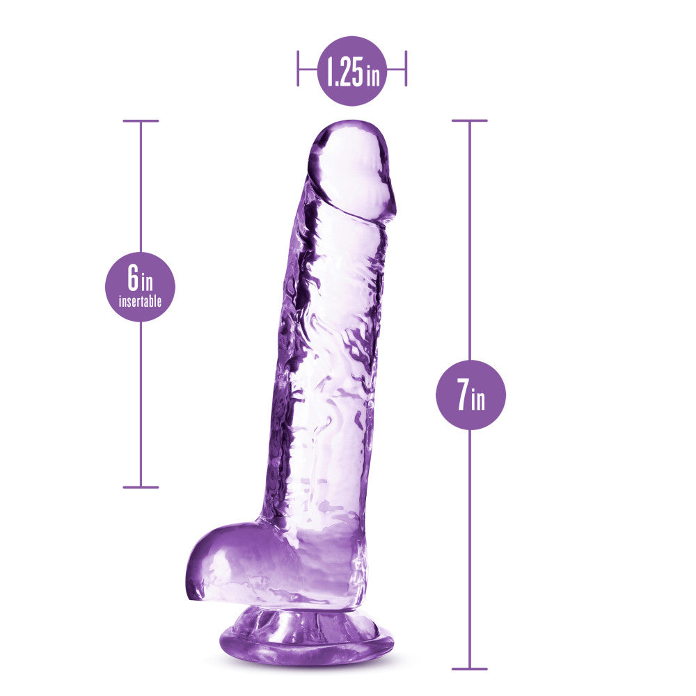 Naturally Yours By Blush® | Realistic Amethyst 7-Inch Long Dildo With Balls & Suction Cup Base、mySite、bottomscart