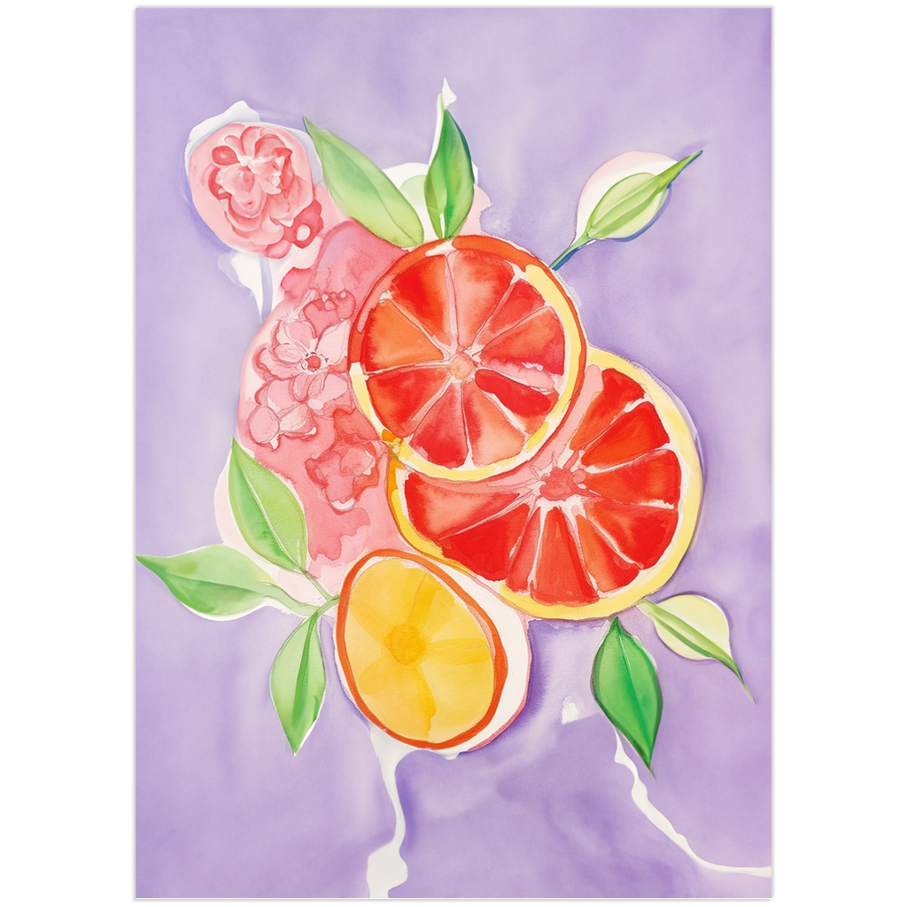 Vibrant Blood Orange Watercolor Art Print、mySite、gigharbornorthrealestate