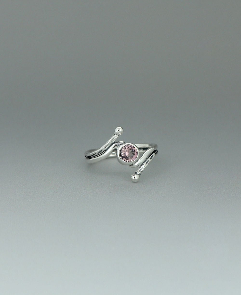 Sterling Silver Pink Tourmaline Ring With Rope Detailing、mySite、topwebapps