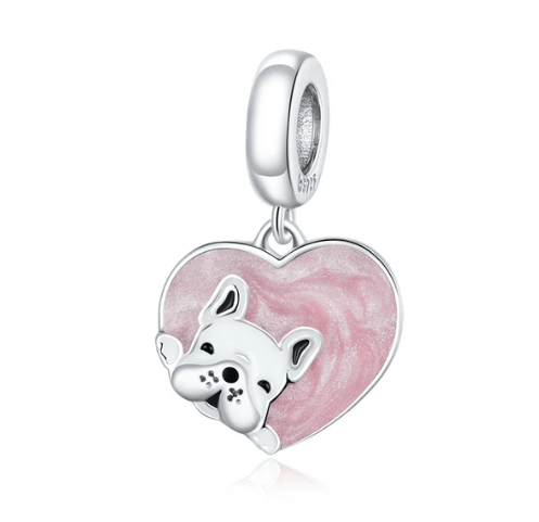 Puppies in Hearts Charms/Pendants Sterling Silver Fits Pandora Style Bracelets、mySite、g9winljtr