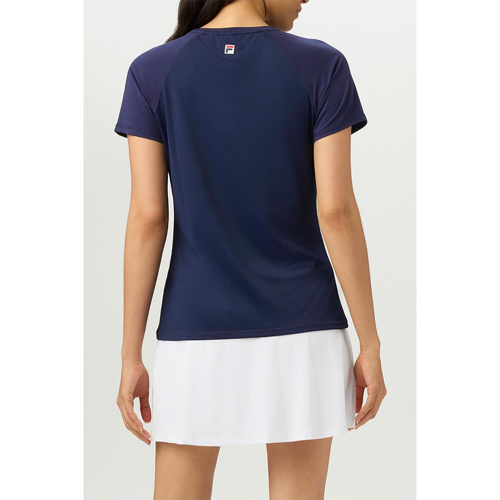 Fila Women's Essentials Short Sleeve Top - Fila Navy、mySite、neckold